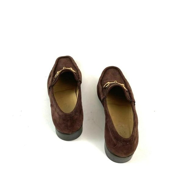 Gucci Mens Loafers Shoes Brown Leather Slip-On Moc 7.5 B main image 4